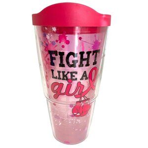 Pink Fight Like A Girl Breast Cancer Tervis Tumbler 24 oz with Pink Lid BPA-Free